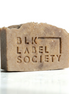 Bar of soap with 'BLK LABEL SOCIETY' branding on a white background